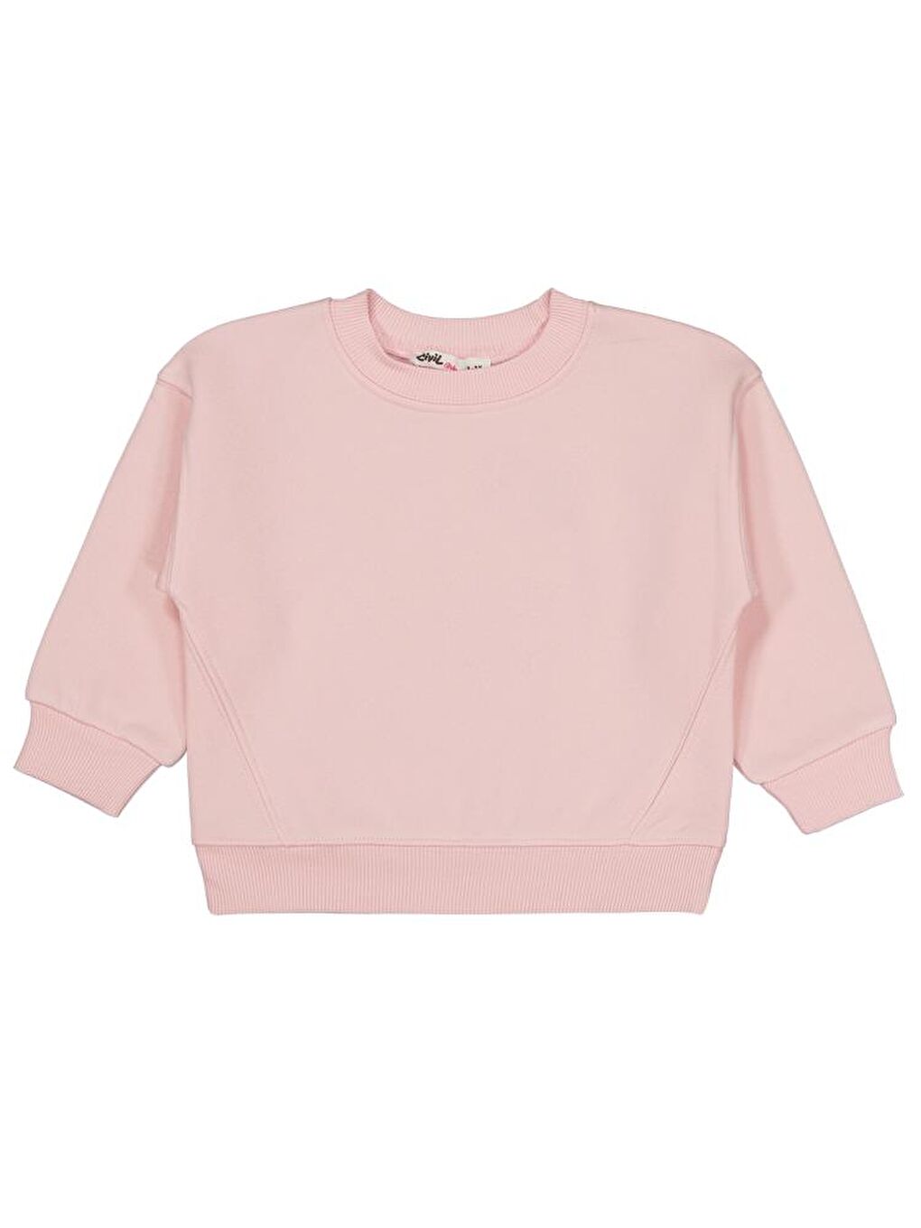 Girls Düz 2-5 Yaş Sweatshirt - Pembe 4-5 Yaş