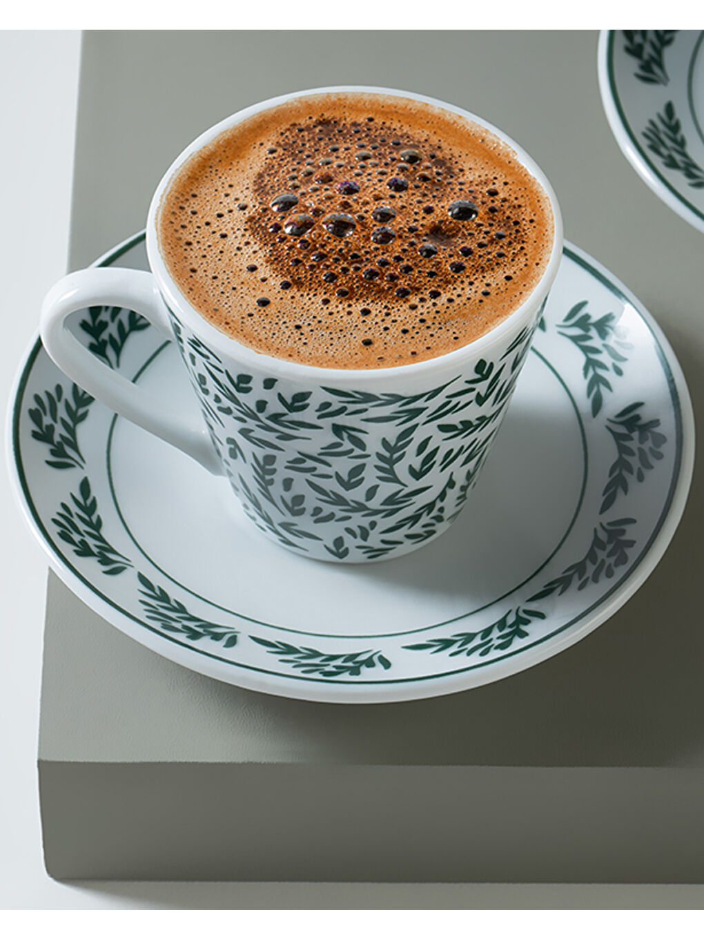 Royal Blend Porselen 4 Parça 2 Kişilik Kahve Fincan Takımı Yeşil