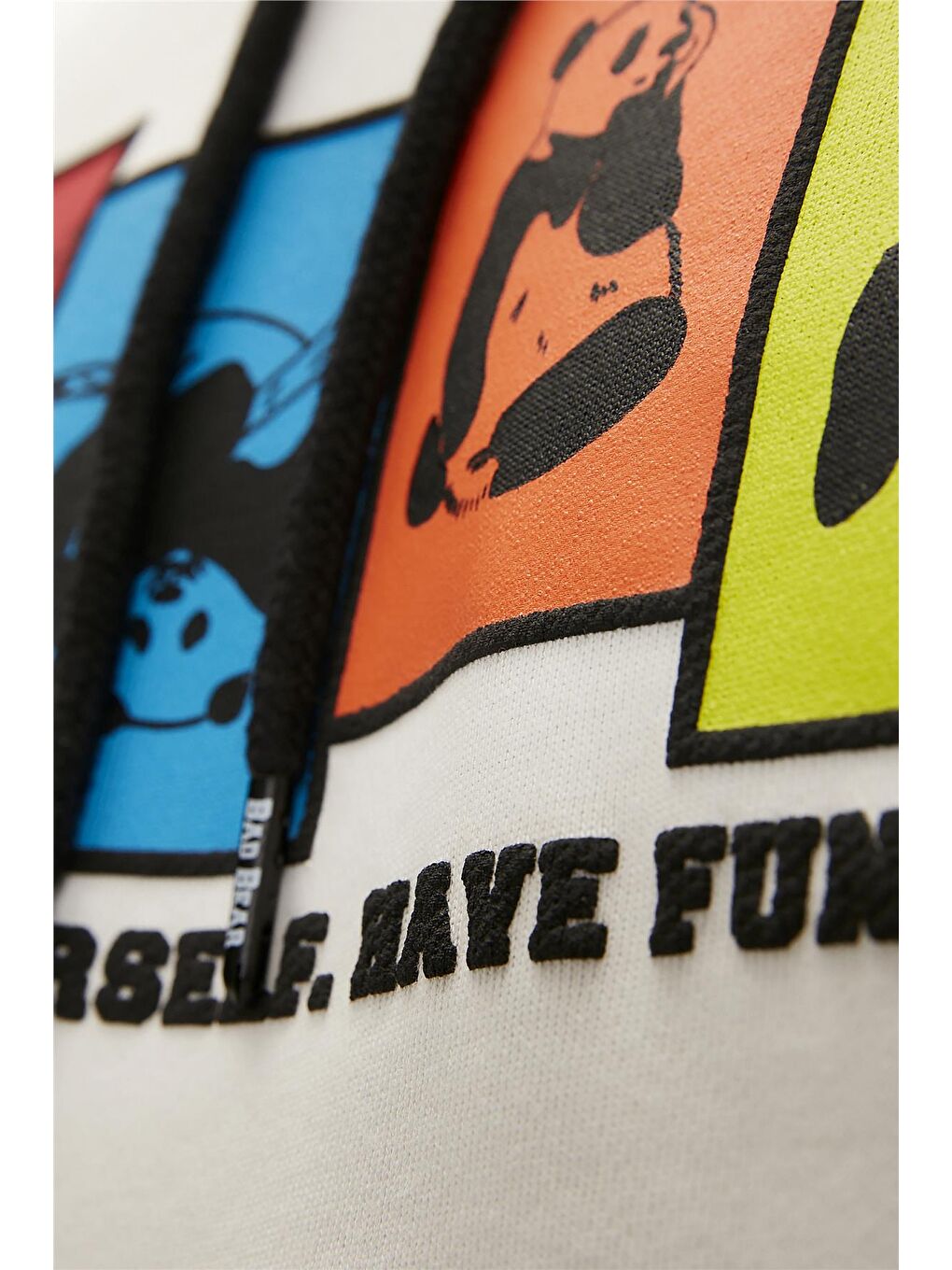 Bad Bear Beyaz Fun Hoodie Off White Beyaz Kapüşonlu Erkek Sweatshirt - 2