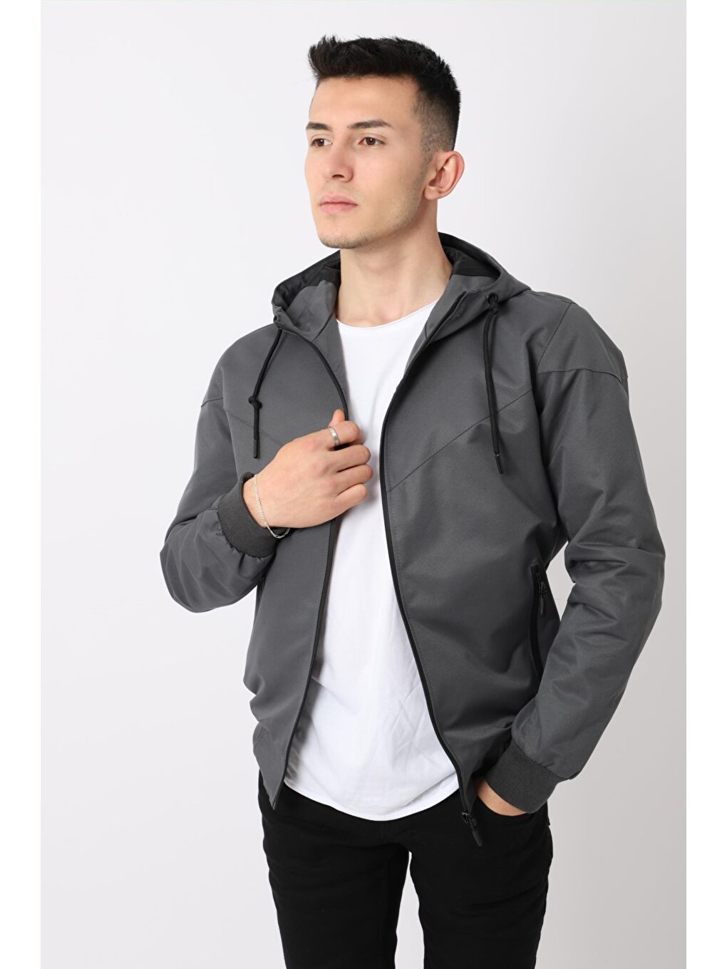 Gri Bel ve Kol Lastikli Mevsimlik Bl 1525-2