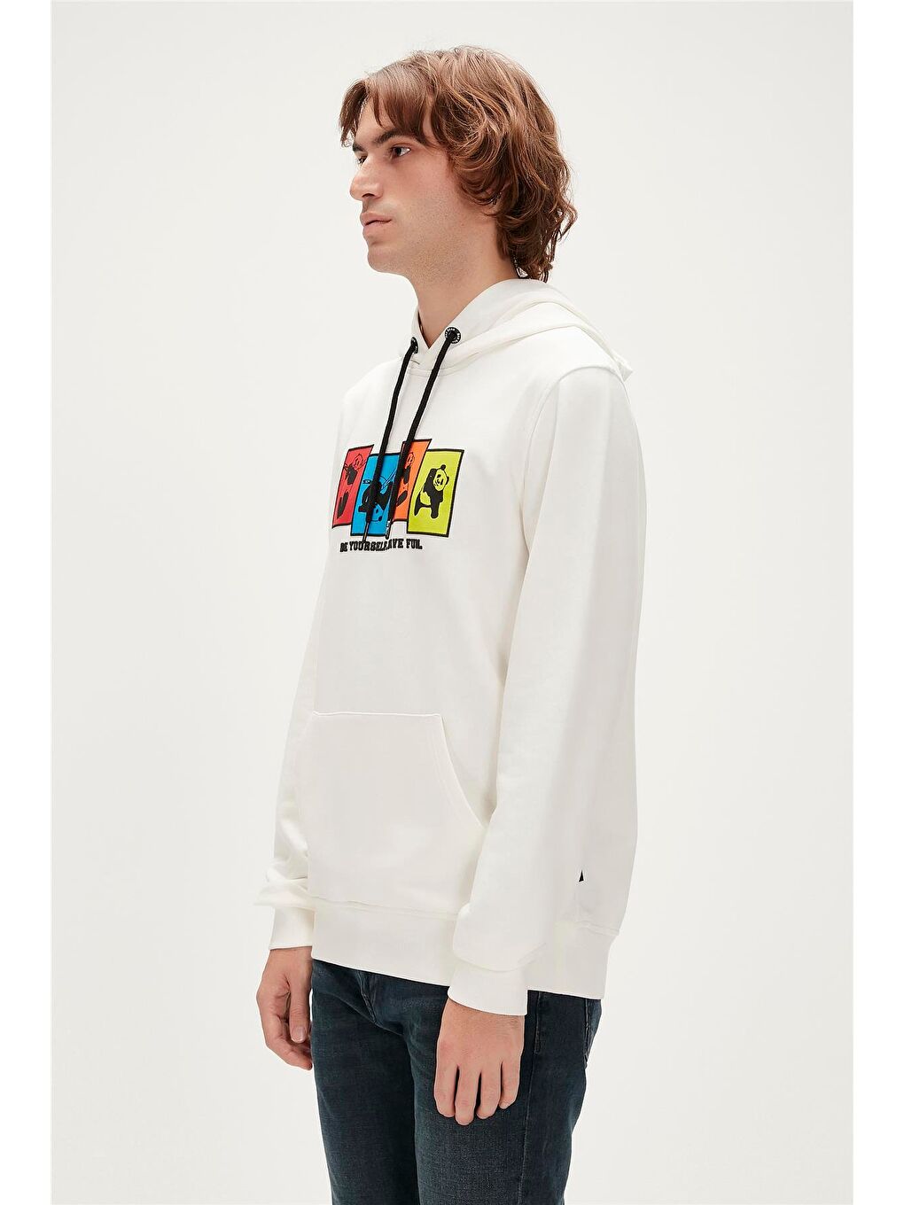 Bad Bear Beyaz Fun Hoodie Off White Beyaz Kapüşonlu Erkek Sweatshirt - 4