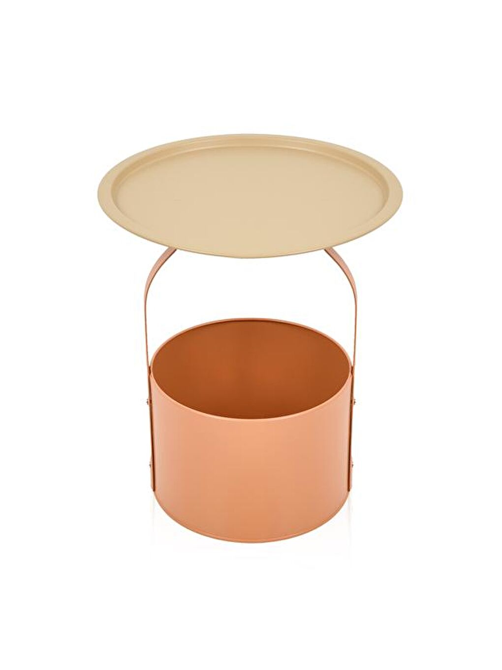 Ekru Sepetli Yan Sehpa - Krem / Terra-3