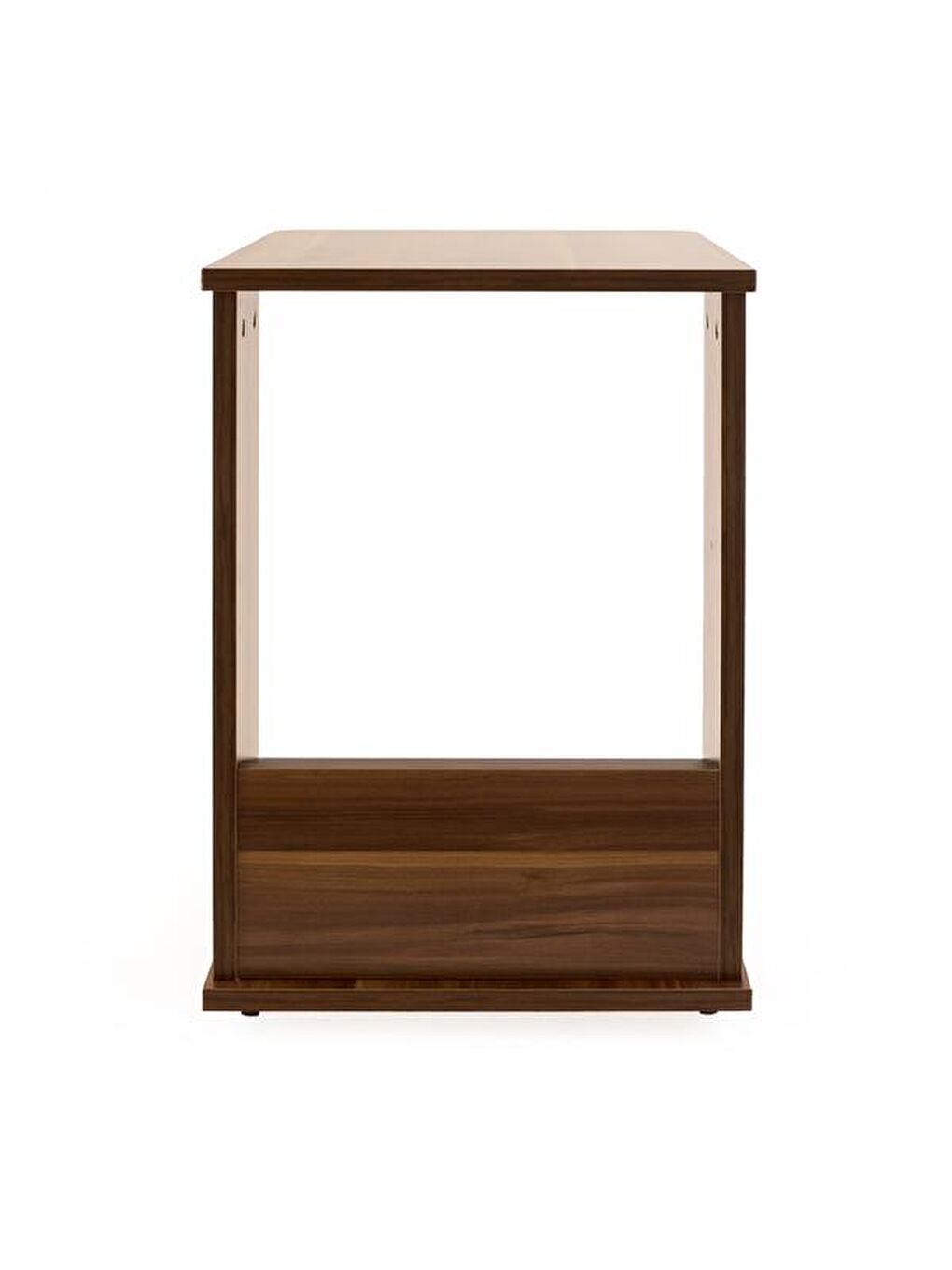 Kahverengi Sigma Tekerlekli C Sehpa - Ceviz - 60 cm-2