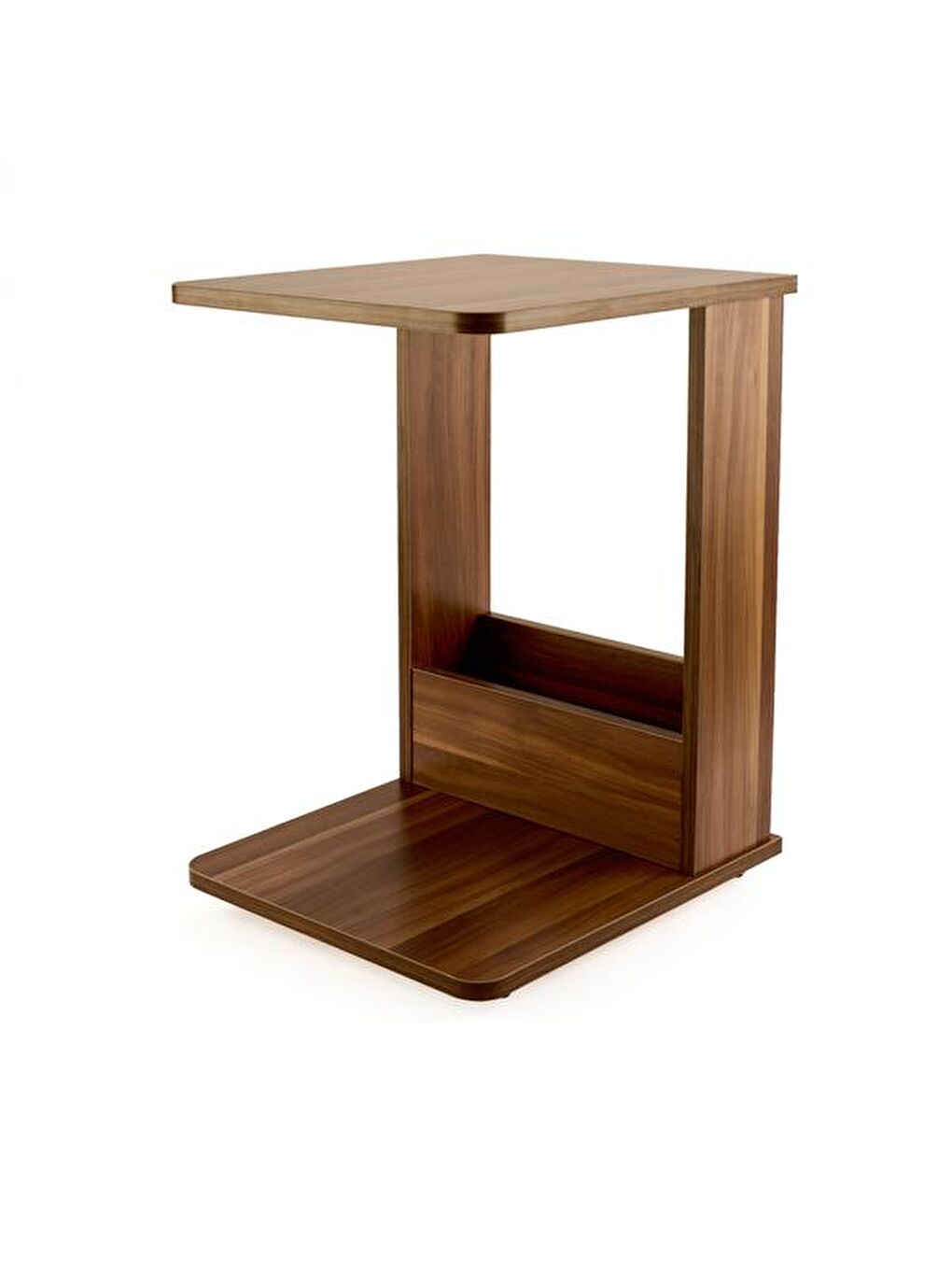 Kahverengi Sigma Tekerlekli C Sehpa - Ceviz - 60 cm-6