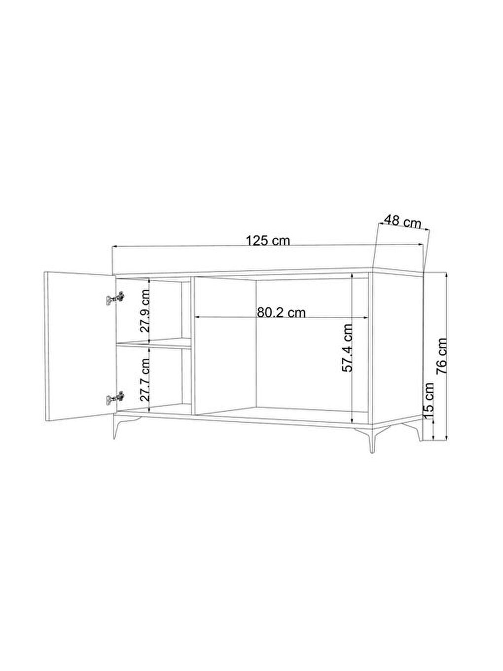 Karışık Venka Konsol - Vizon / Rustik Meşe-1