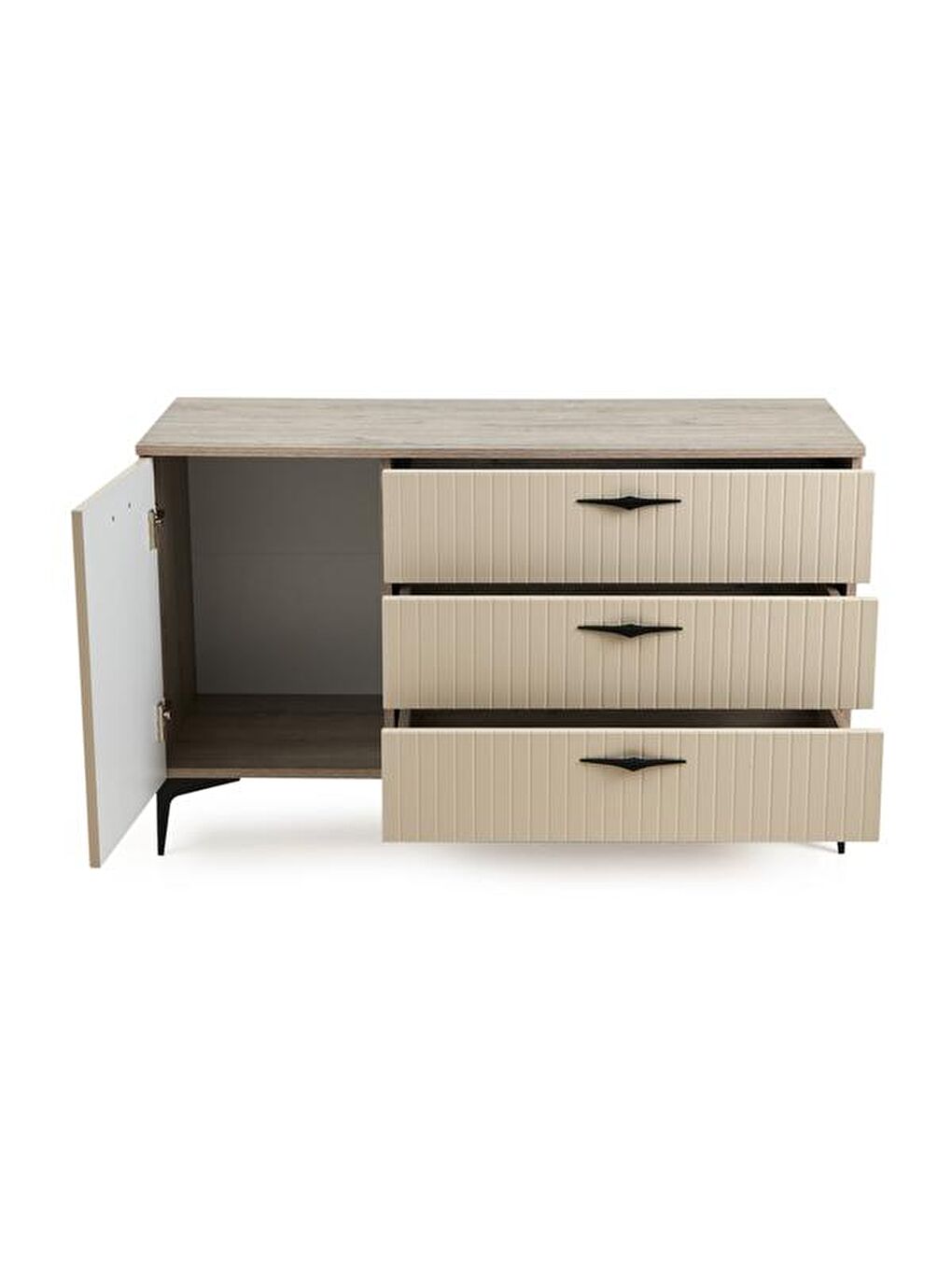 Karışık Venka Konsol - Vizon / Rustik Meşe-4