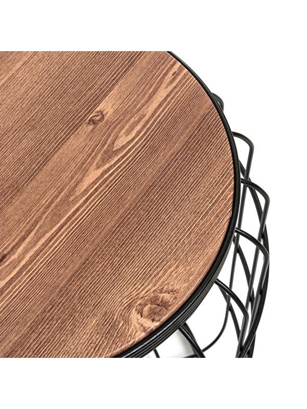 Camellia Yan Sehpa - Siyah / Ceviz-2