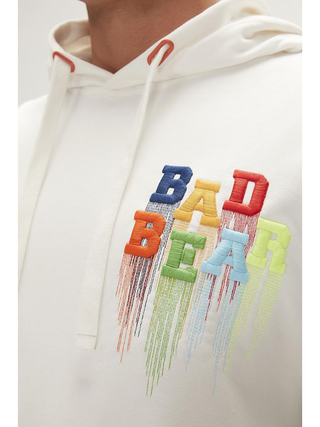 Bad Bear Beyaz Rainbow Hoodie Off White Beyaz Kapüşonlu Erkek Sweatshirt - 1