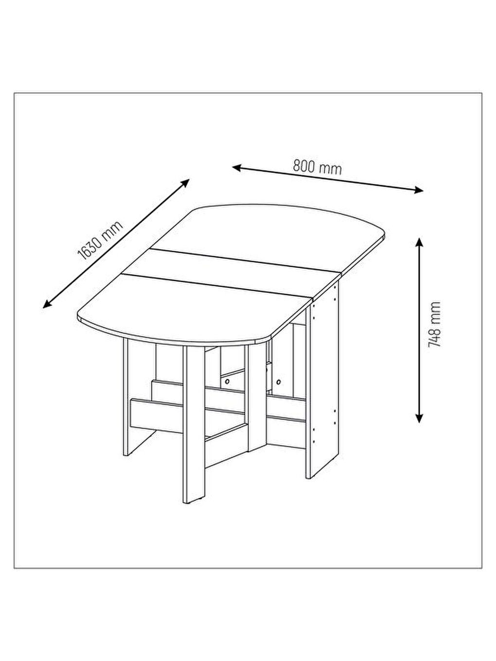 Kahverengi Nordic Katlanır Masa - Açık Meşe-4