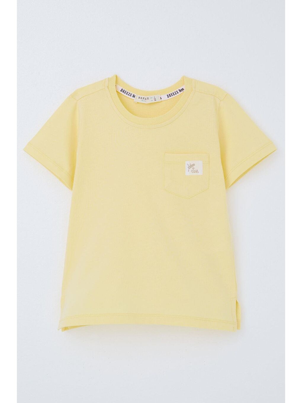 Erkek Çocuk Tişört Cool Yazı Armalı Cepli Sarı (1.5-5 Yaş)