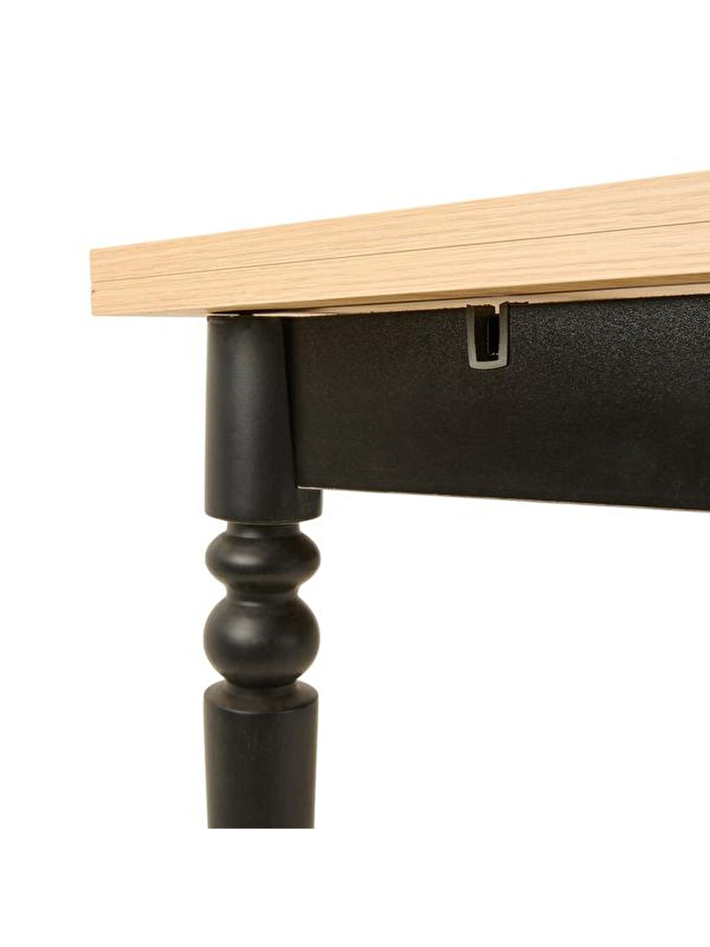 Kahverengi Yandan Açılır Lake Ayaklı Masa - Safir Meşe / Siyah - 110 cm-1