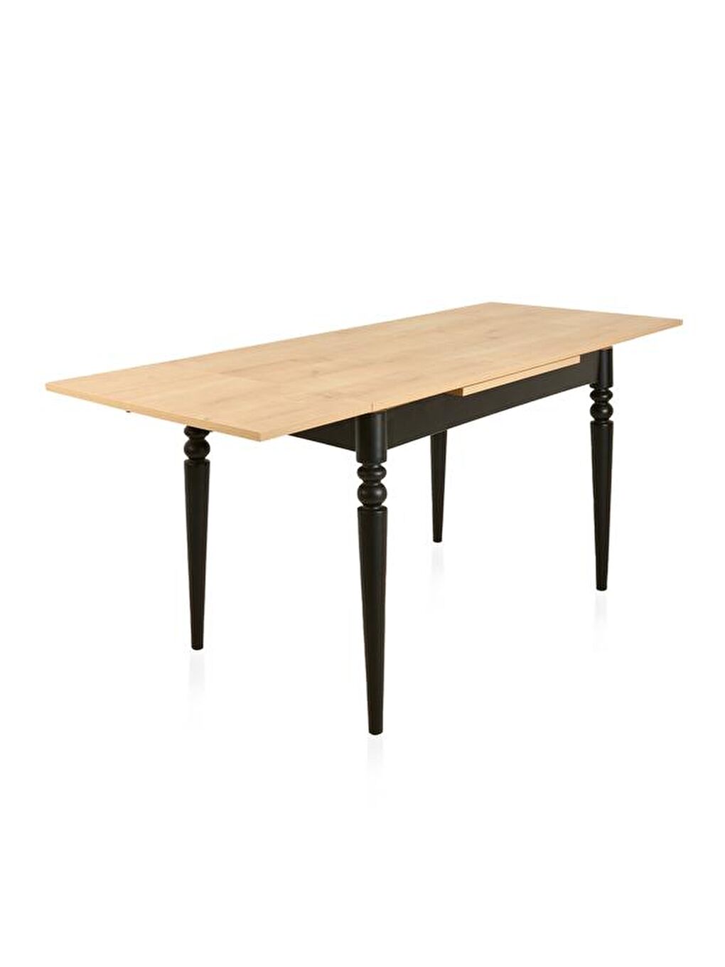 Kahverengi Yandan Açılır Lake Ayaklı Masa - Safir Meşe / Siyah - 110 cm-4