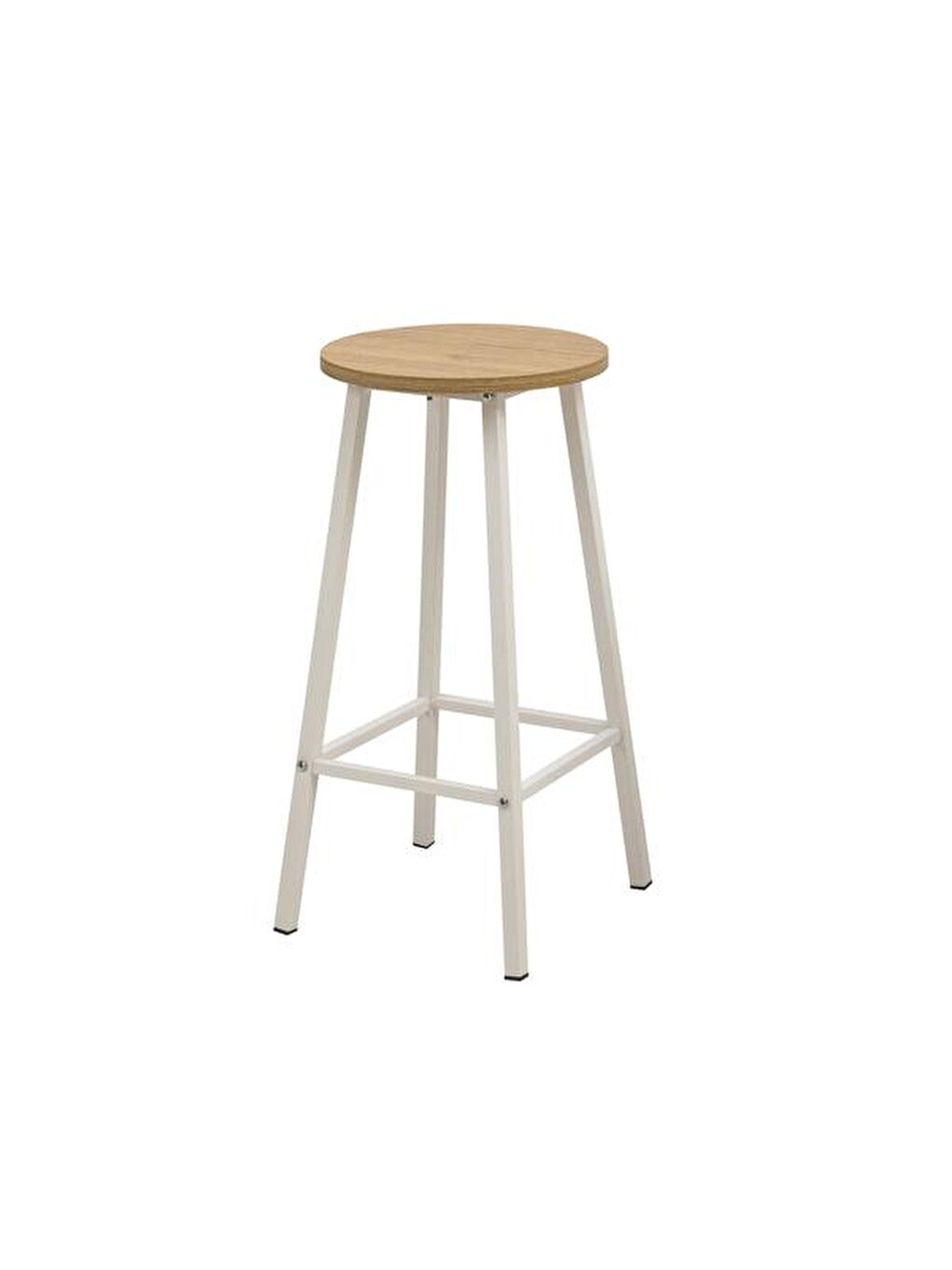 Kahverengi 2 Tabureli Bar Masası Seti - Karina Meşe / Beyaz - 100 cm-4