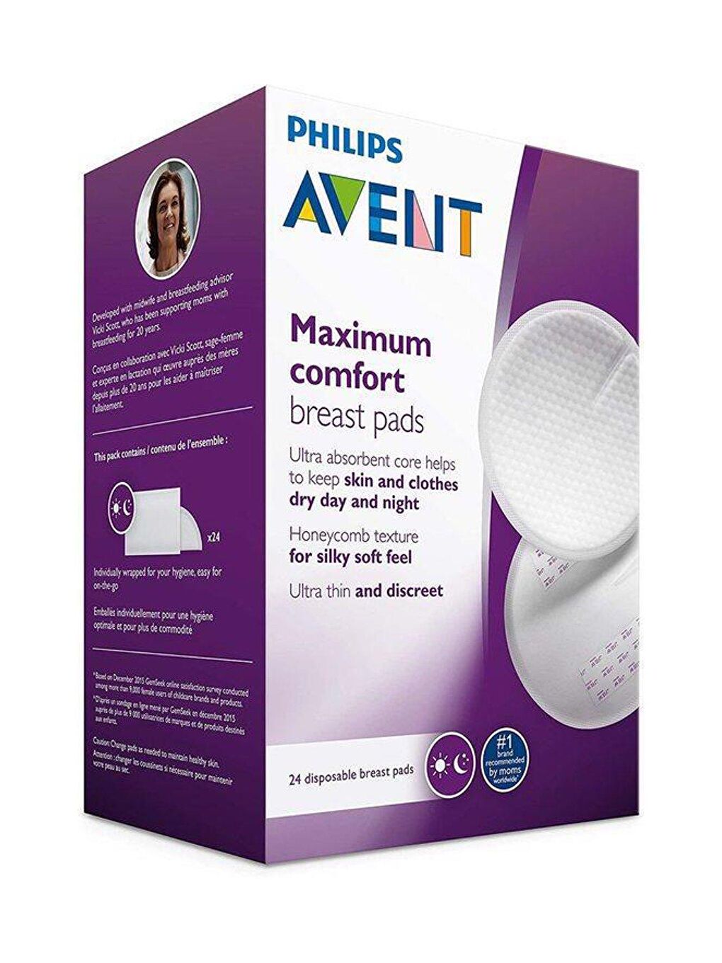 Philips Avent Renksiz SCF254/24 Tek Kullanımlık Göğüs Pedi 24 lü