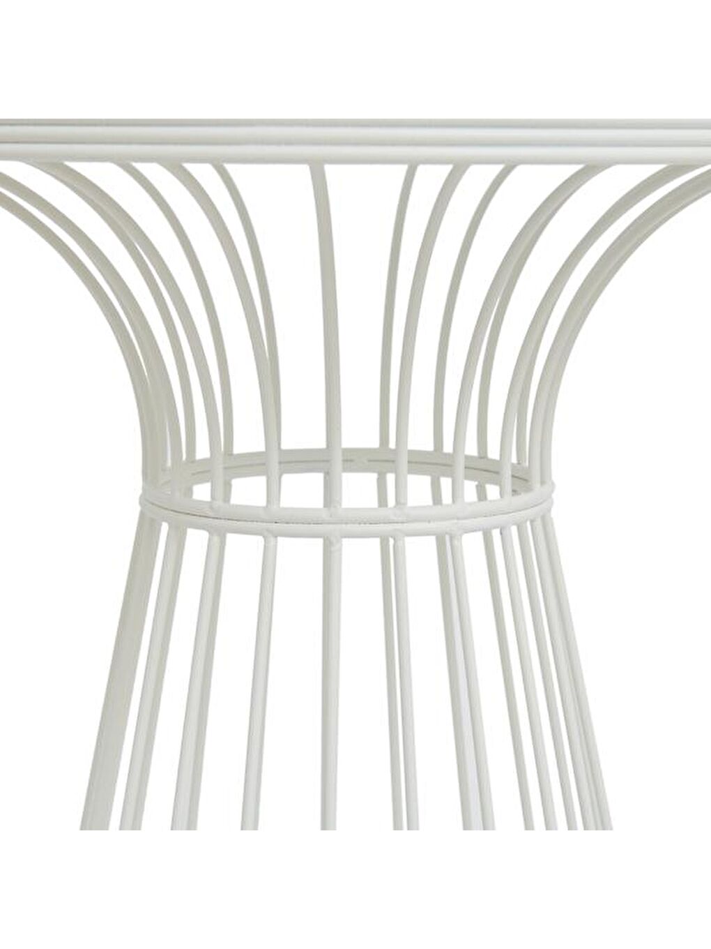 Teksas Mermer Görünümlü Yan Sehpa - Beyaz-1