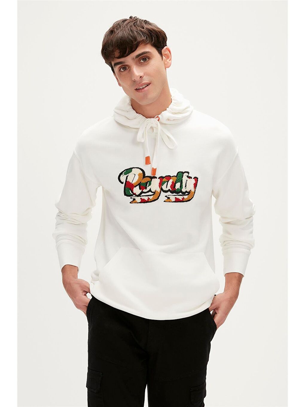 Bad Bear Beyaz Royalty Hoodie Off White Beyaz  Kapüşonlu Erkek Sweatshirt