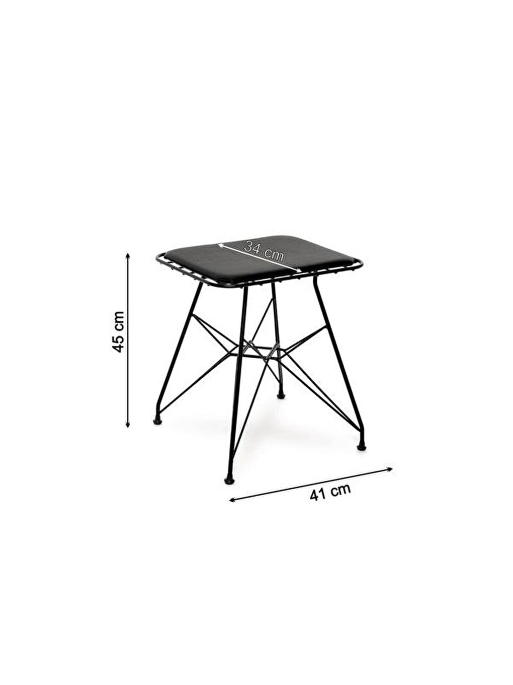 Tel Tabure - Siyah / Siyah-3
