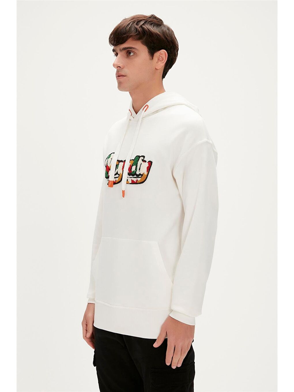 Bad Bear Beyaz Royalty Hoodie Off White Beyaz  Kapüşonlu Erkek Sweatshirt - 3