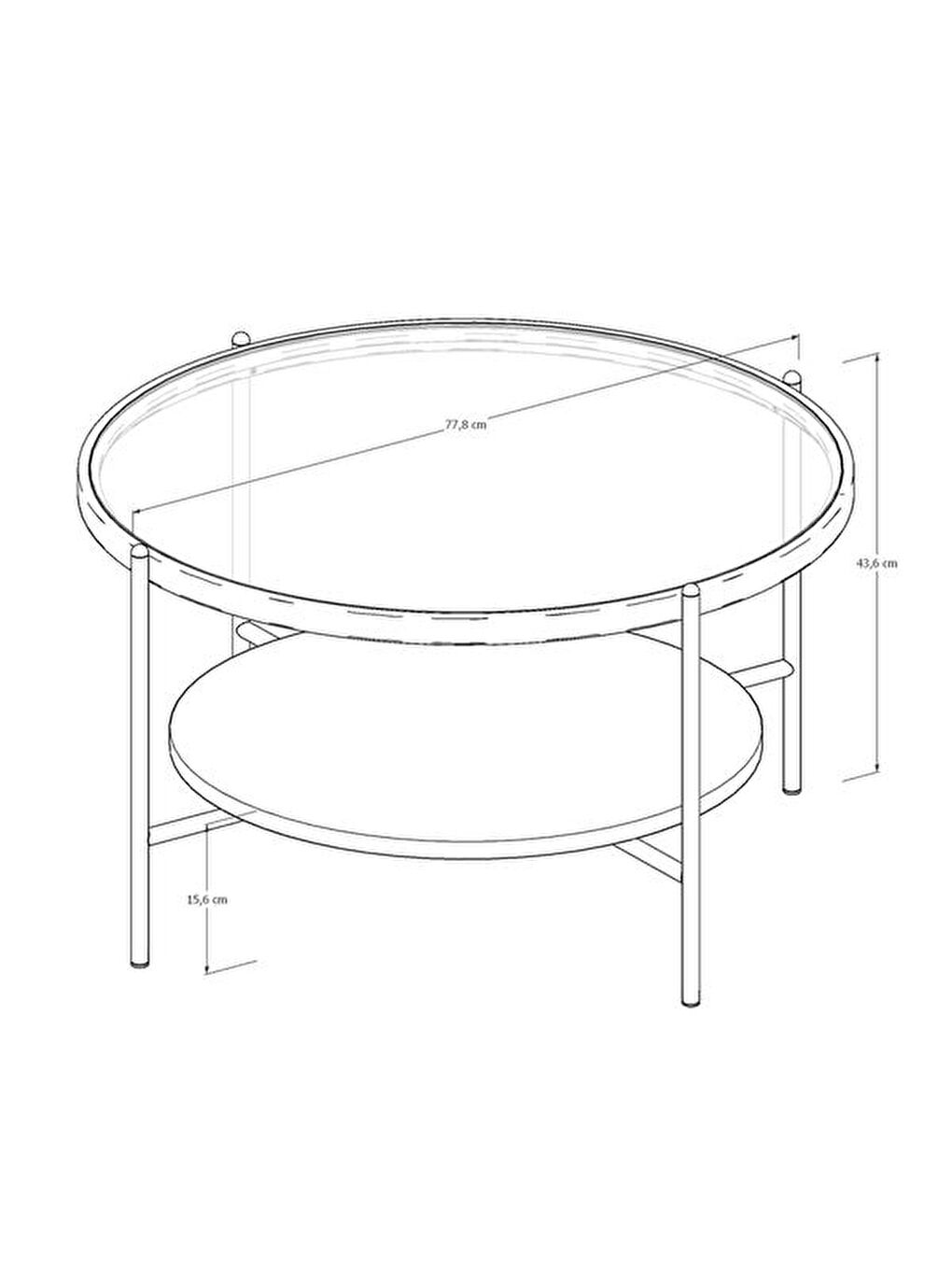 Kahverengi Füme Camlı Orta Sehpa - Ceviz / Siyah-2