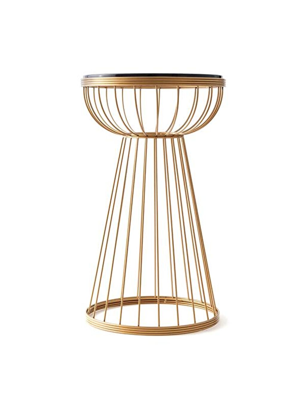 Kahverengi Mantar Yan Sehpa - Antik / Siyah-4