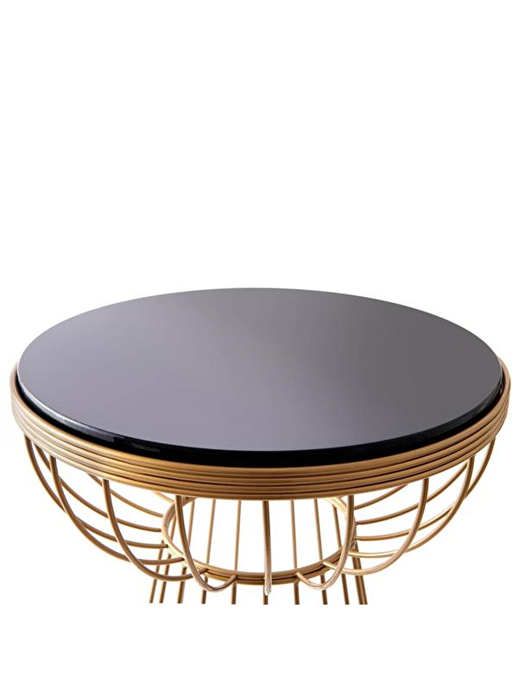 Kahverengi Mantar Yan Sehpa - Antik / Siyah-5