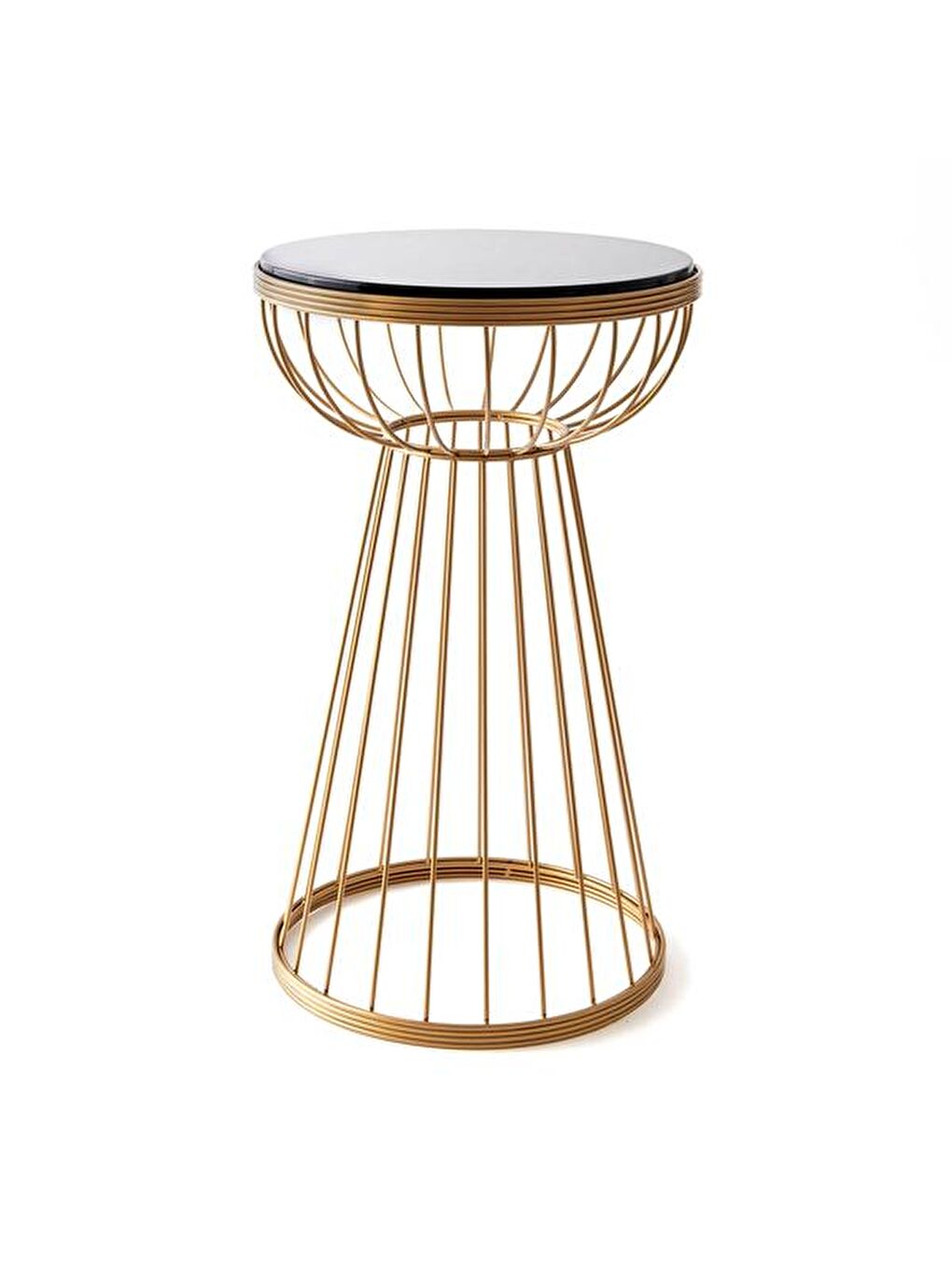 Kahverengi Mantar Yan Sehpa - Antik / Siyah-6