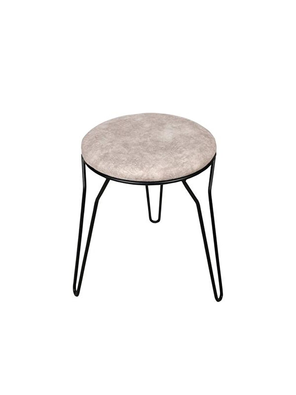 Metal Ayaklı Tabure - Ekru