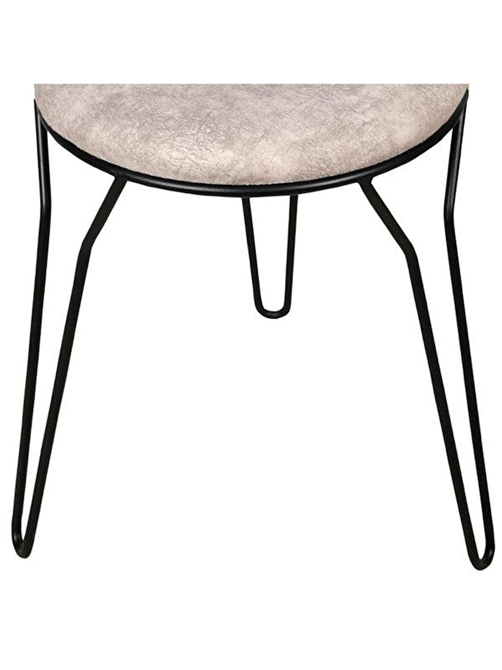 Metal Ayaklı Tabure - Ekru-2