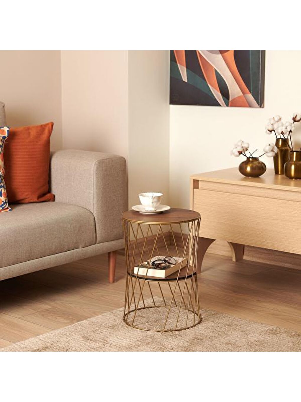 Kahverengi Güzel Yan Sehpa - Antik / Barok Ceviz