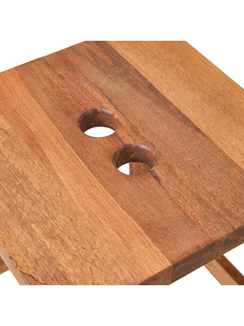 Kahverengi Santorini Küçük Boy Tabure - Ceviz - 36x36x44 cm-3