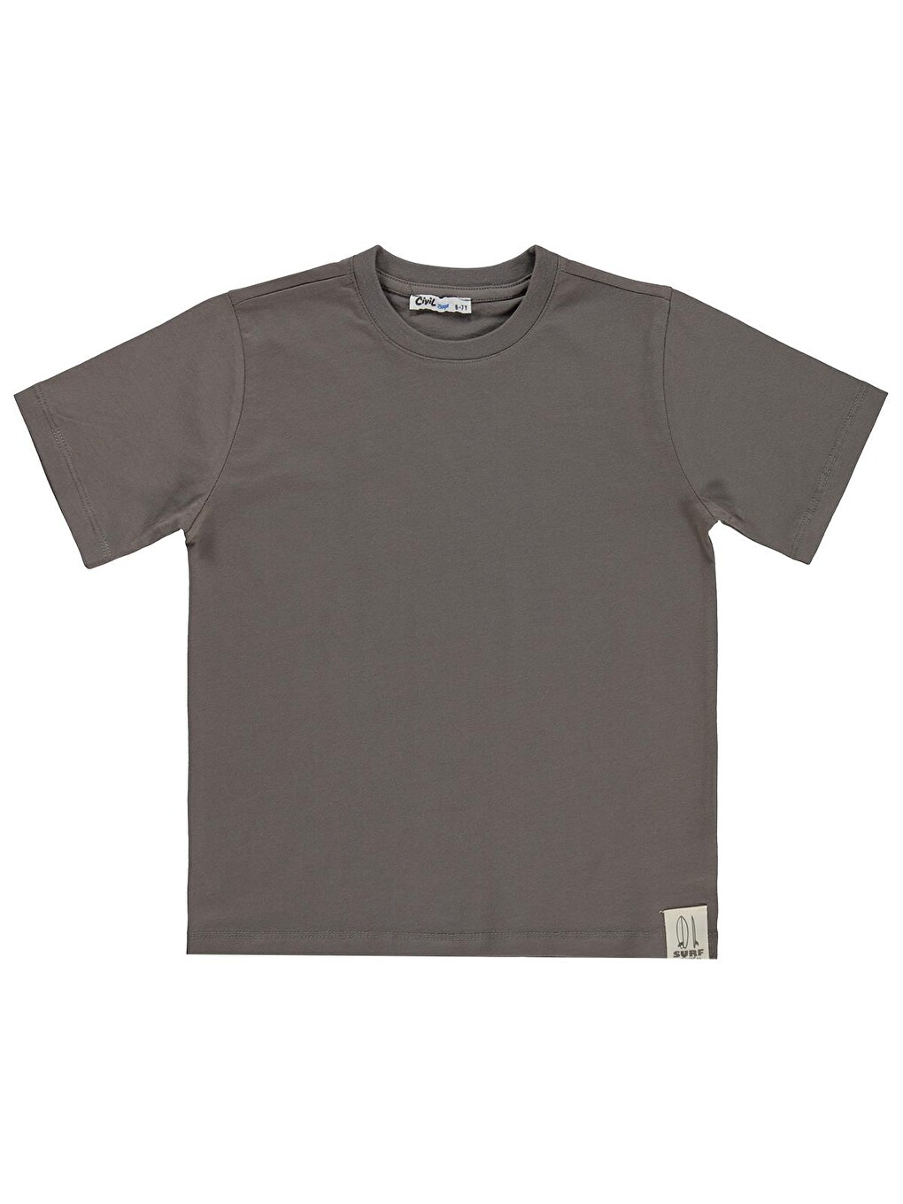 Boys Basic Surf Etiketli 10-13 Yaş Tişört - Kahverengi