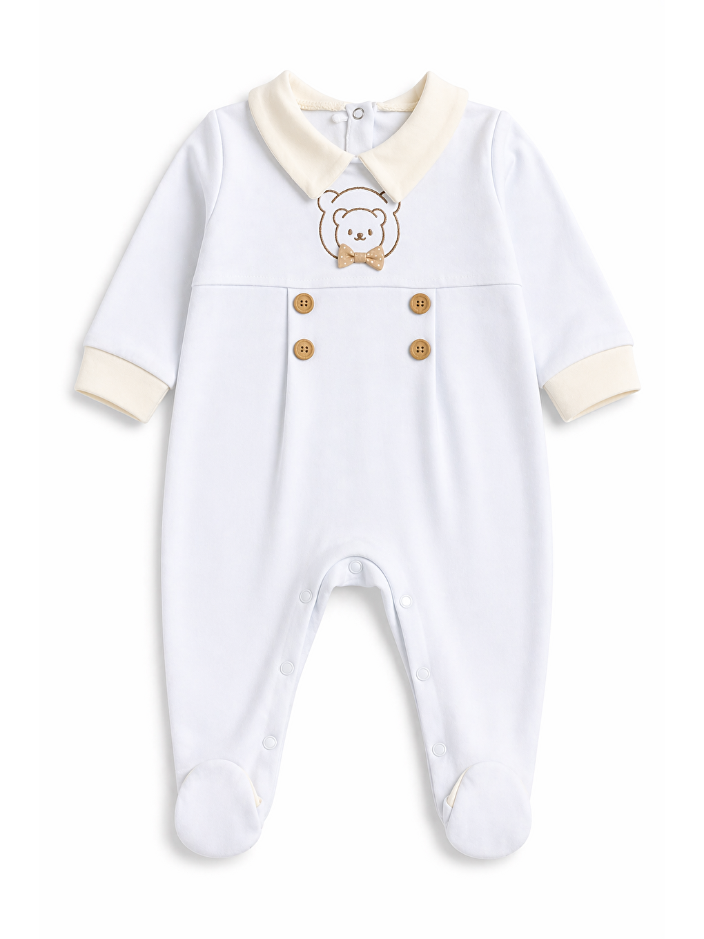 Mavi 5’li Hastane Çıkışı 0-3 Ay Pamuklu Erkek Bebek Seti Ayıcıklı Yenidoğan Tulumlu Battaniyeli-5