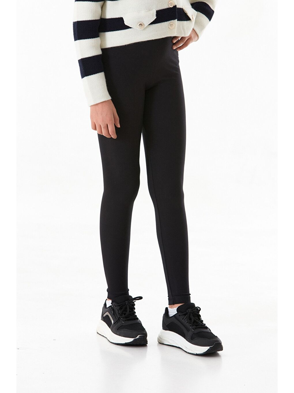 Siyah Love Armalı Kız Çocuk Tayt-4