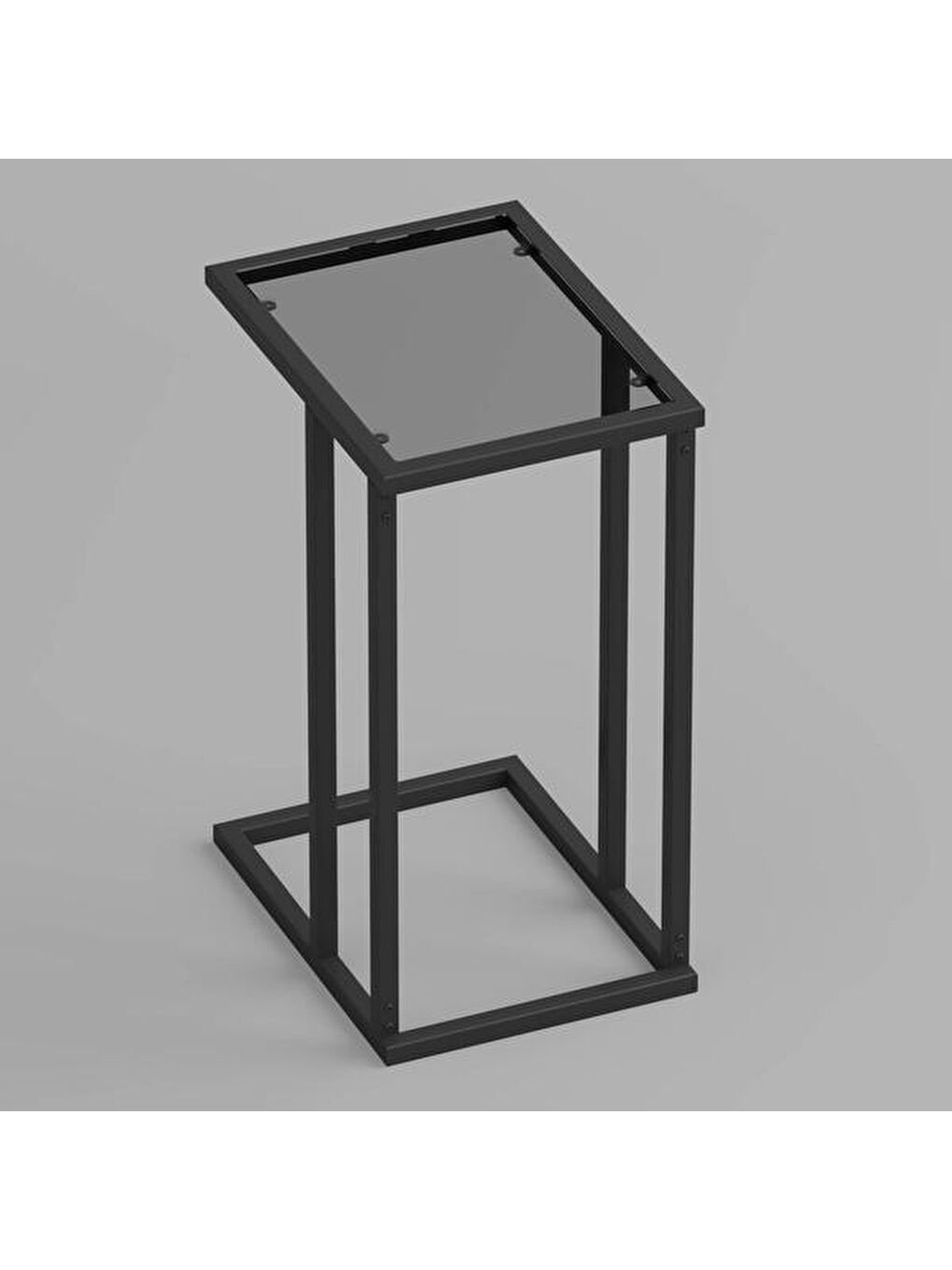 Füme Camlı C Sehpa - Siyah / Füme - 60 cm-4