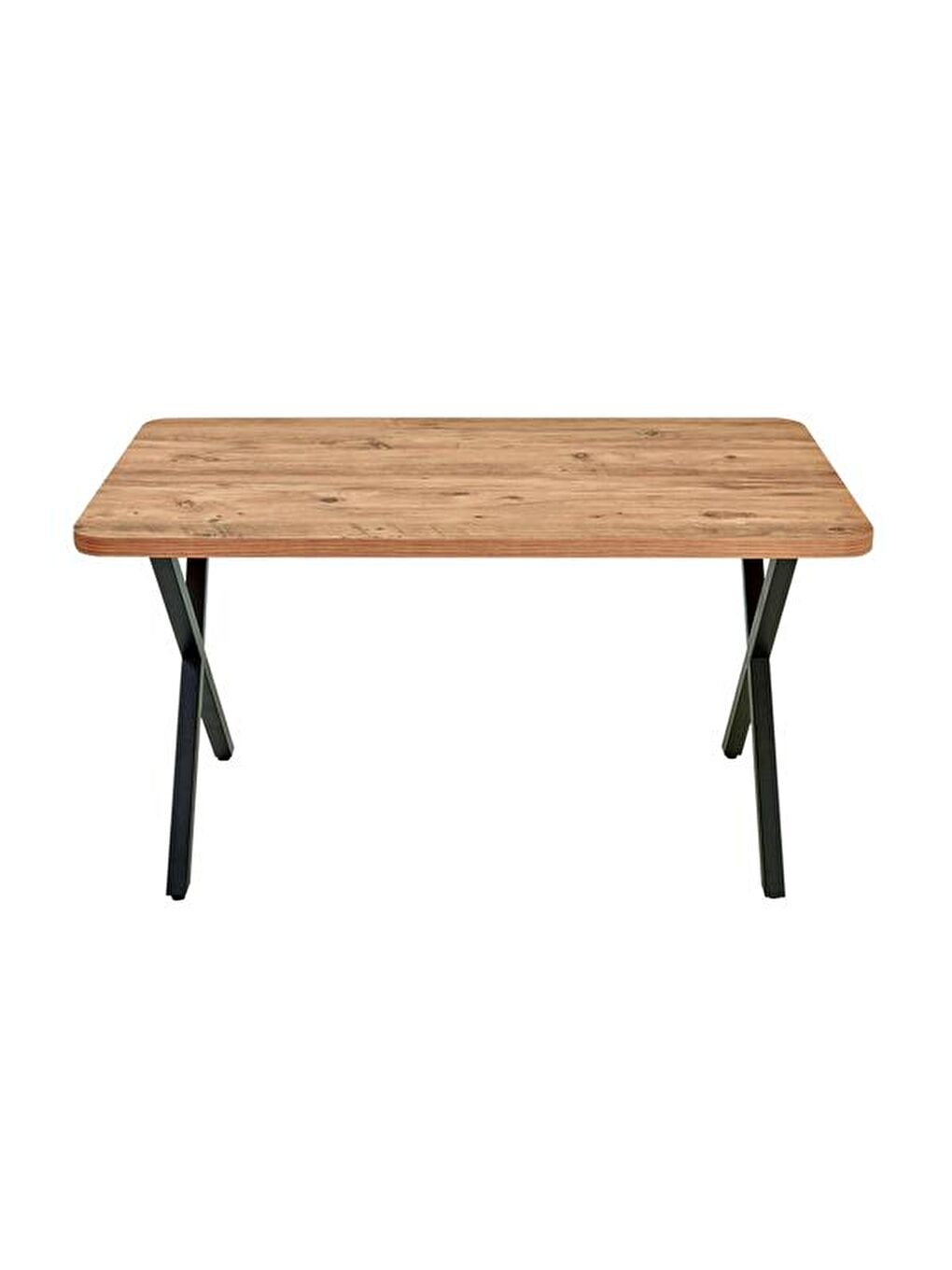 Kahverengi Modern Çarpı Ayak Dikdörtgen Masa - Atlantik Çam-2