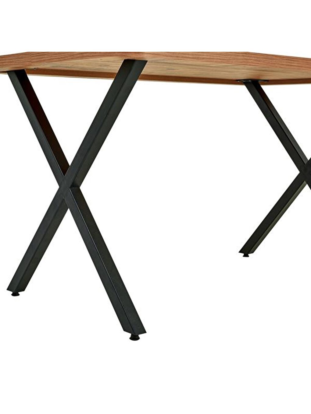 Kahverengi Modern Çarpı Ayak Dikdörtgen Masa - Atlantik Çam-3