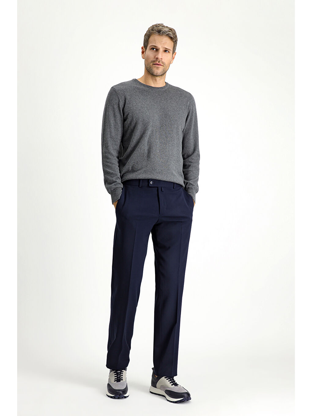 Lacivert Elastanlı Klasik Kumaş Pantolon