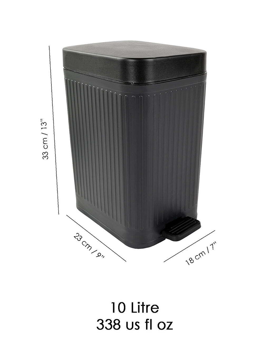 Siyah 10 Lt Pedallı Sessiz Çöp Kovası-4