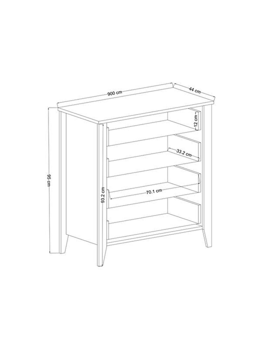 Mona Şifonyer - Beyaz / Sepet-5