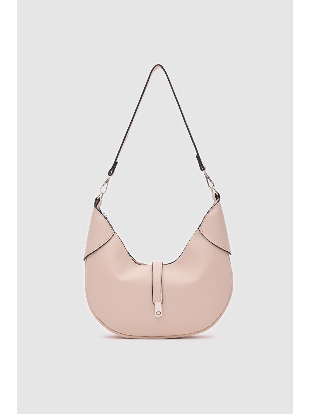 Ekru Suzu Oval Baget Çanta Krem