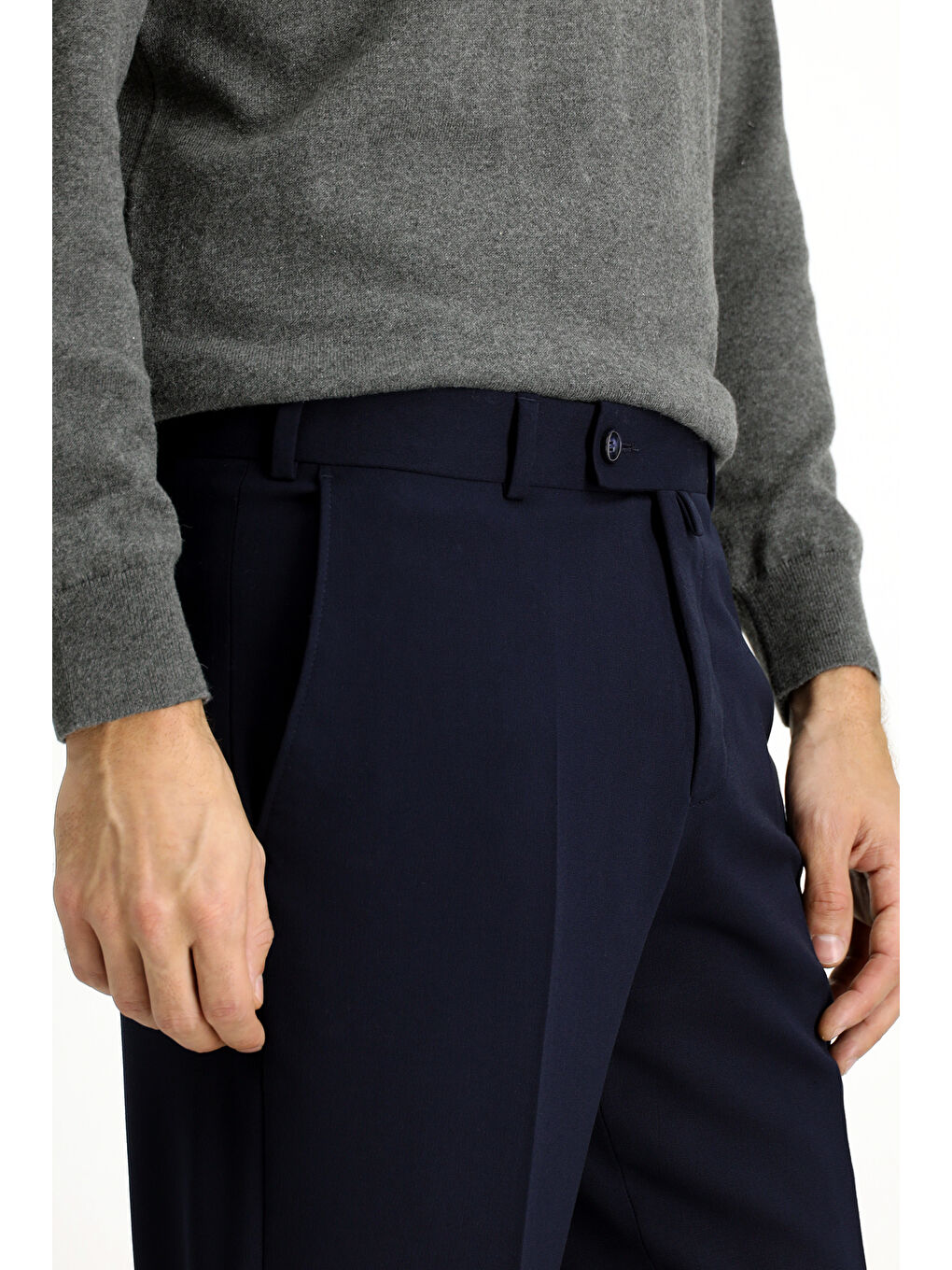 Lacivert Elastanlı Klasik Kumaş Pantolon-3