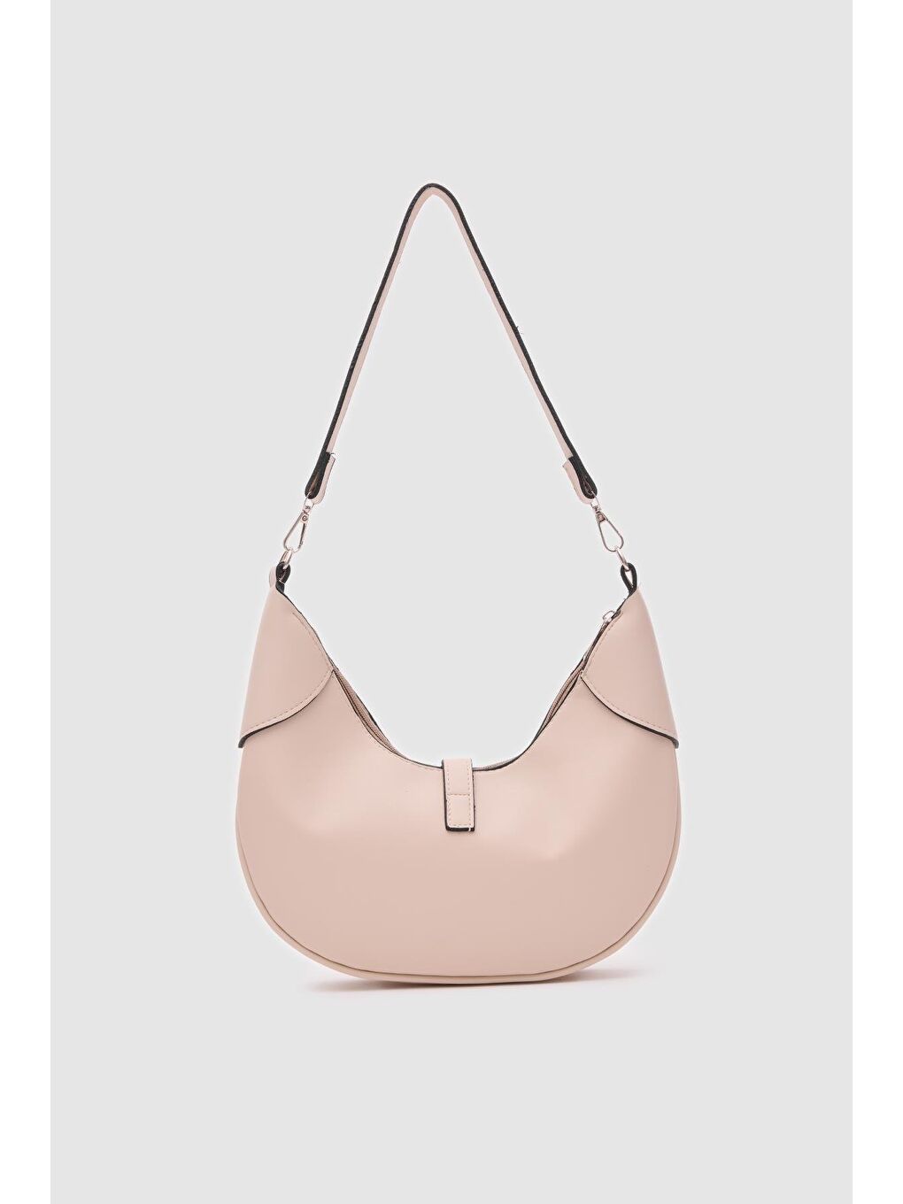 Ekru Suzu Oval Baget Çanta Krem-1