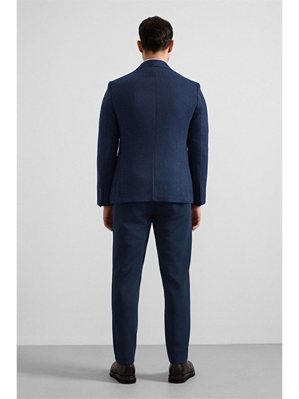 Lacivert Slim Mono Yaka Torba Cep 6 Drop Klasik Ceket-9