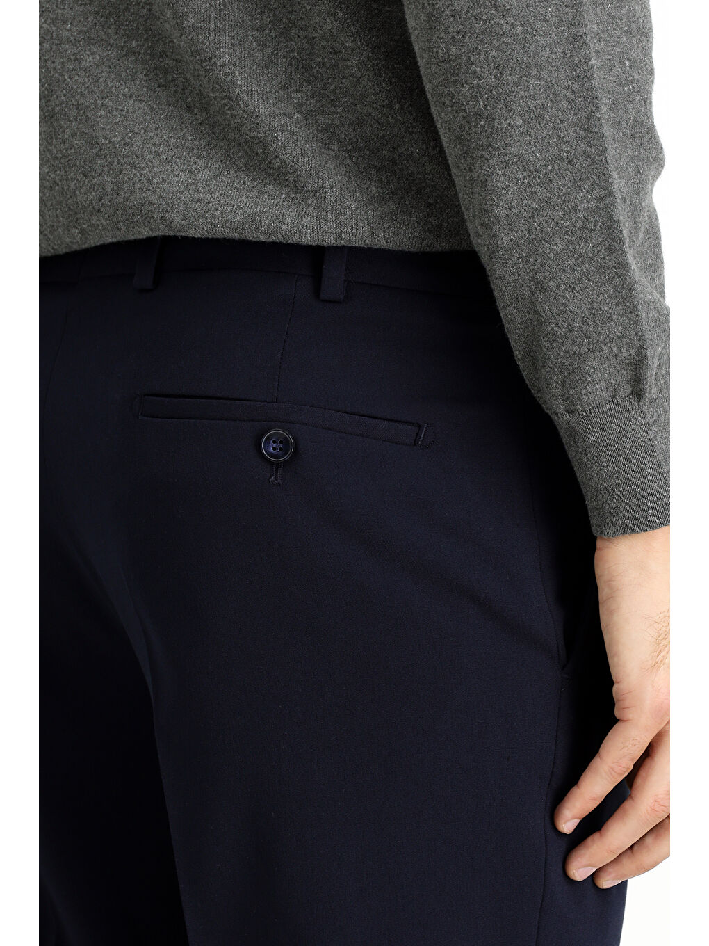 Lacivert Elastanlı Klasik Kumaş Pantolon-5