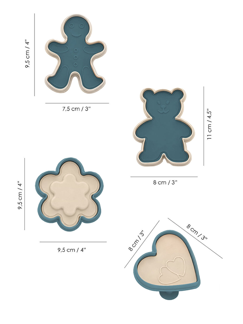 Karışık 4'lü Basmalı Kurabiye Kalıbı Seti-4