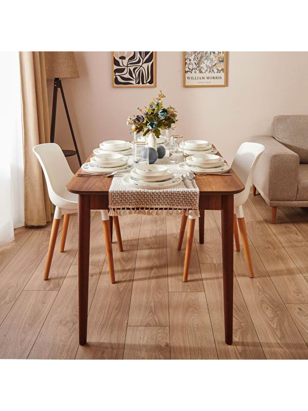 Kahverengi Eylül Mutfak Masası - Barok Ceviz-6