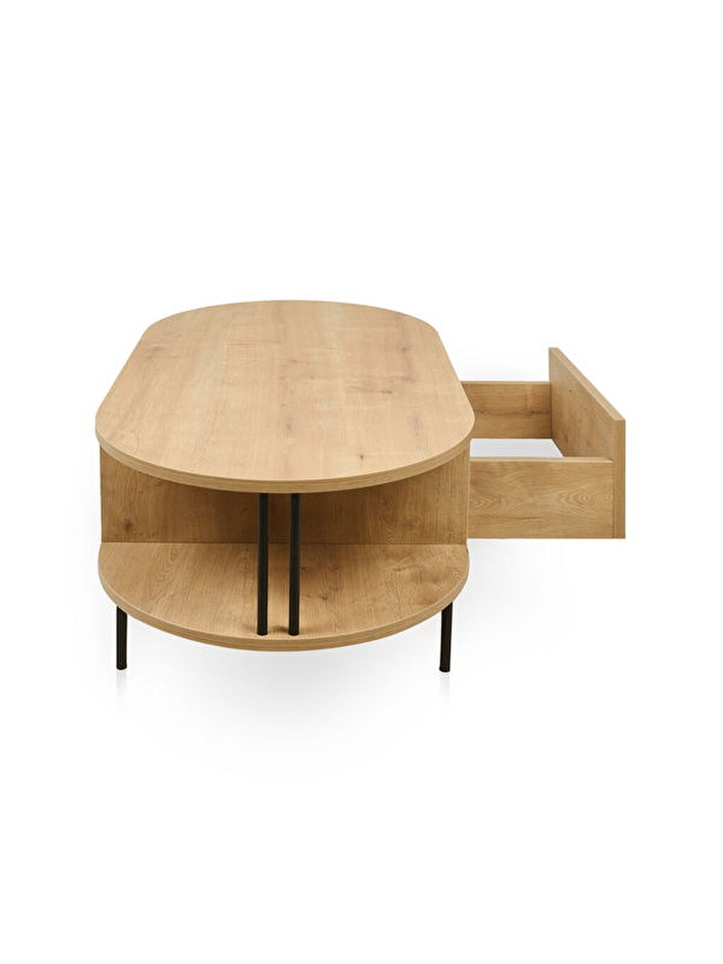 Kahverengi Federico Çekmeceli Orta Sehpa - Safir Meşe - 100 cm-3