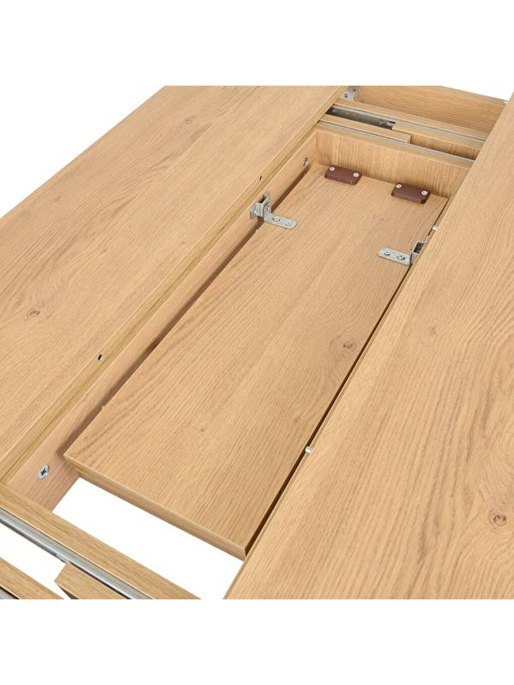 Kahverengi Bono Ortadan Açılır Masa Takımı - Karina Meşe / Krem - 110 cm-4