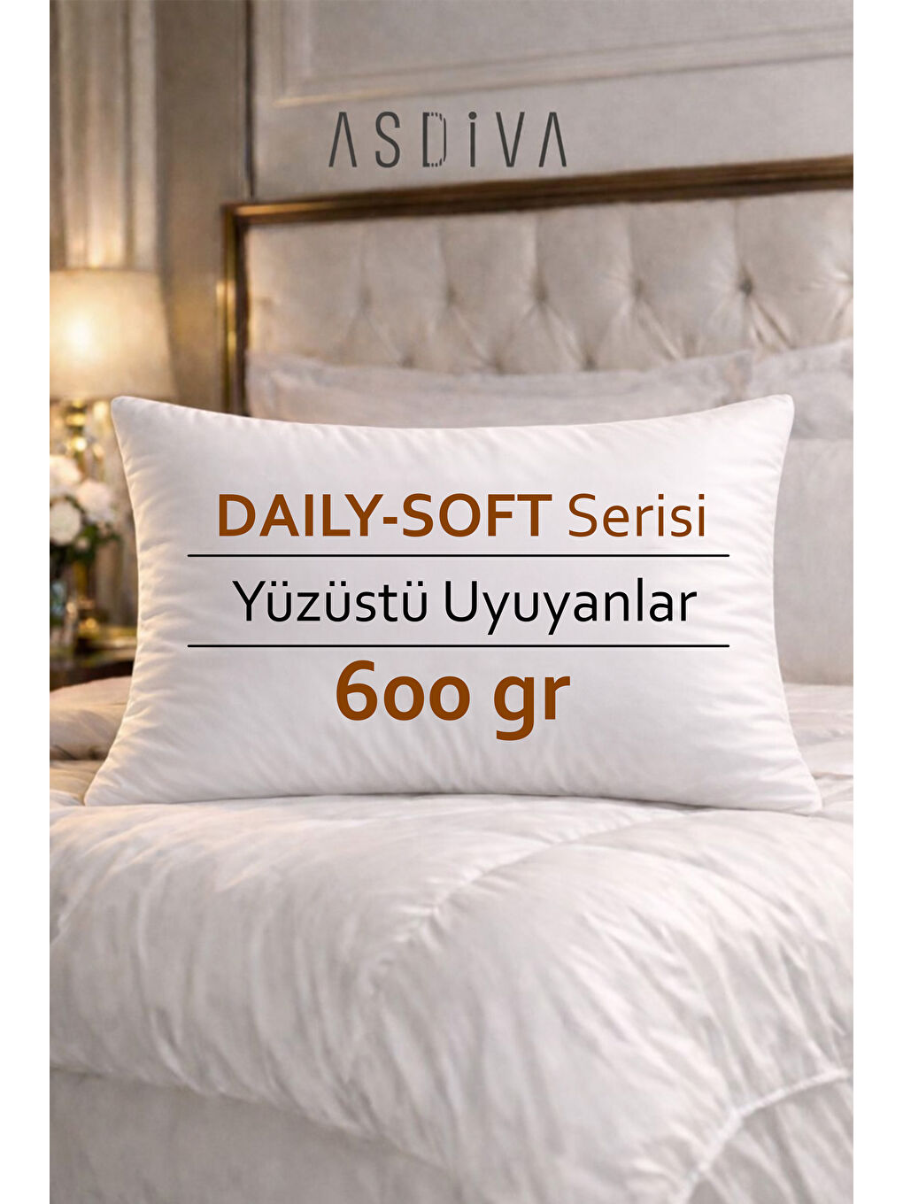 Beyaz DAILY-SOFT Serisi 1.sınıf Elyaf Dolgu 600/800/1000 Gram Seçenekli Yastık 50x70 cm