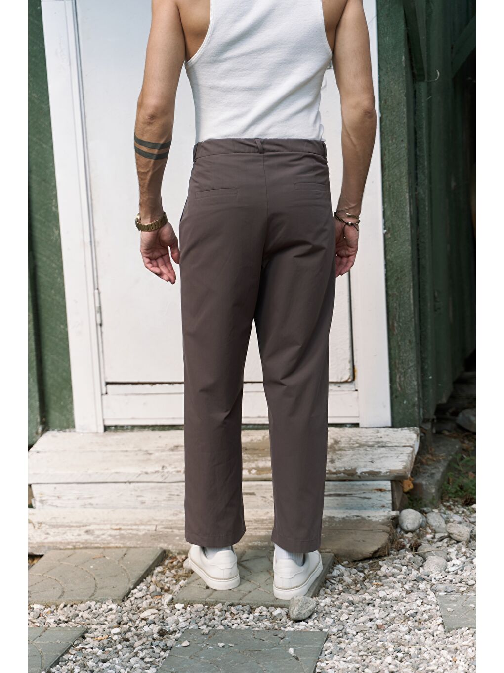 Kahverengi Sergio Düğmeli Kahve Erkek Pantolon-4